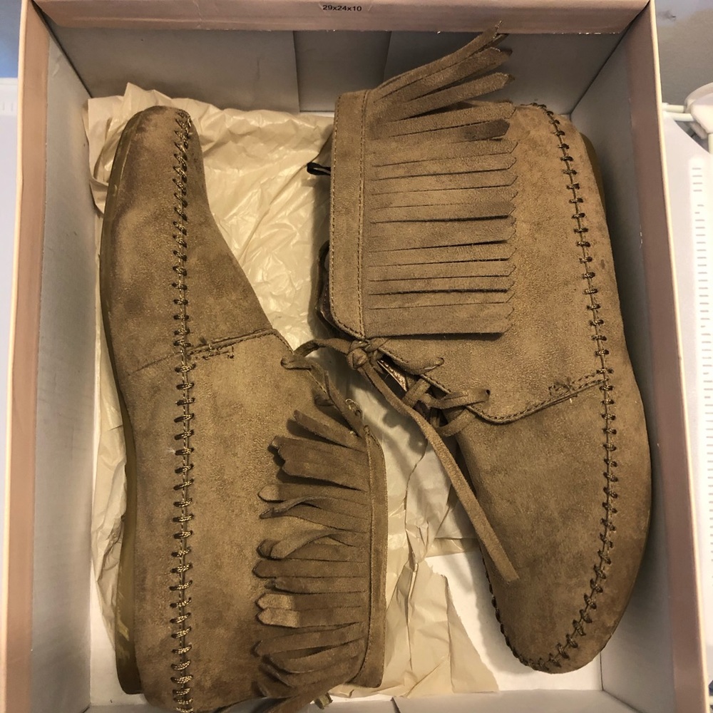 H&M Fringed Gray Ankle Boots Size 37